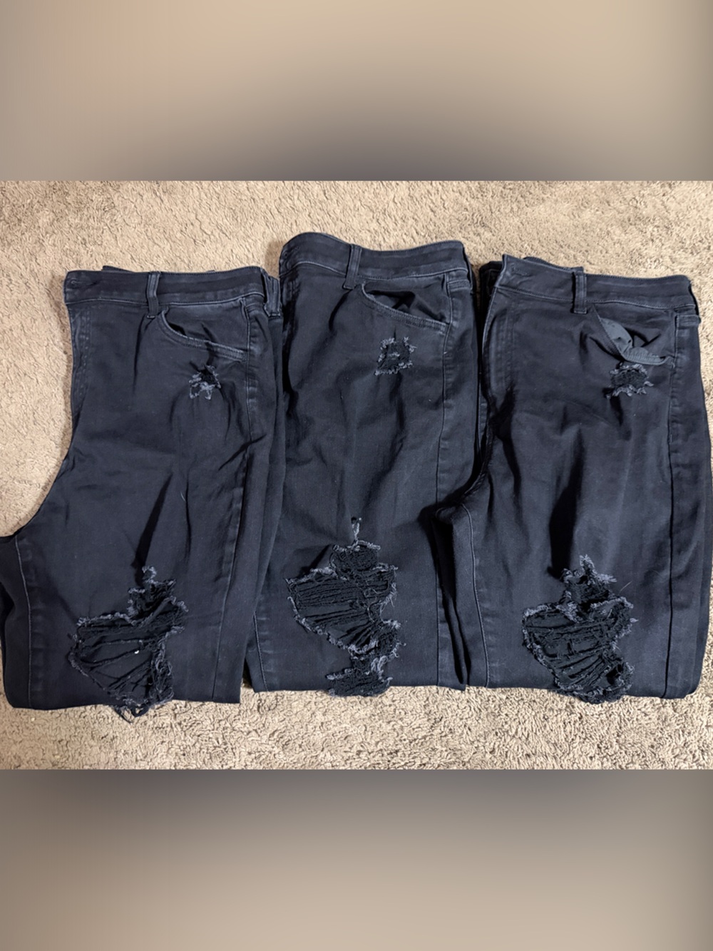 Black Distressed Ripped Jean Jeggings